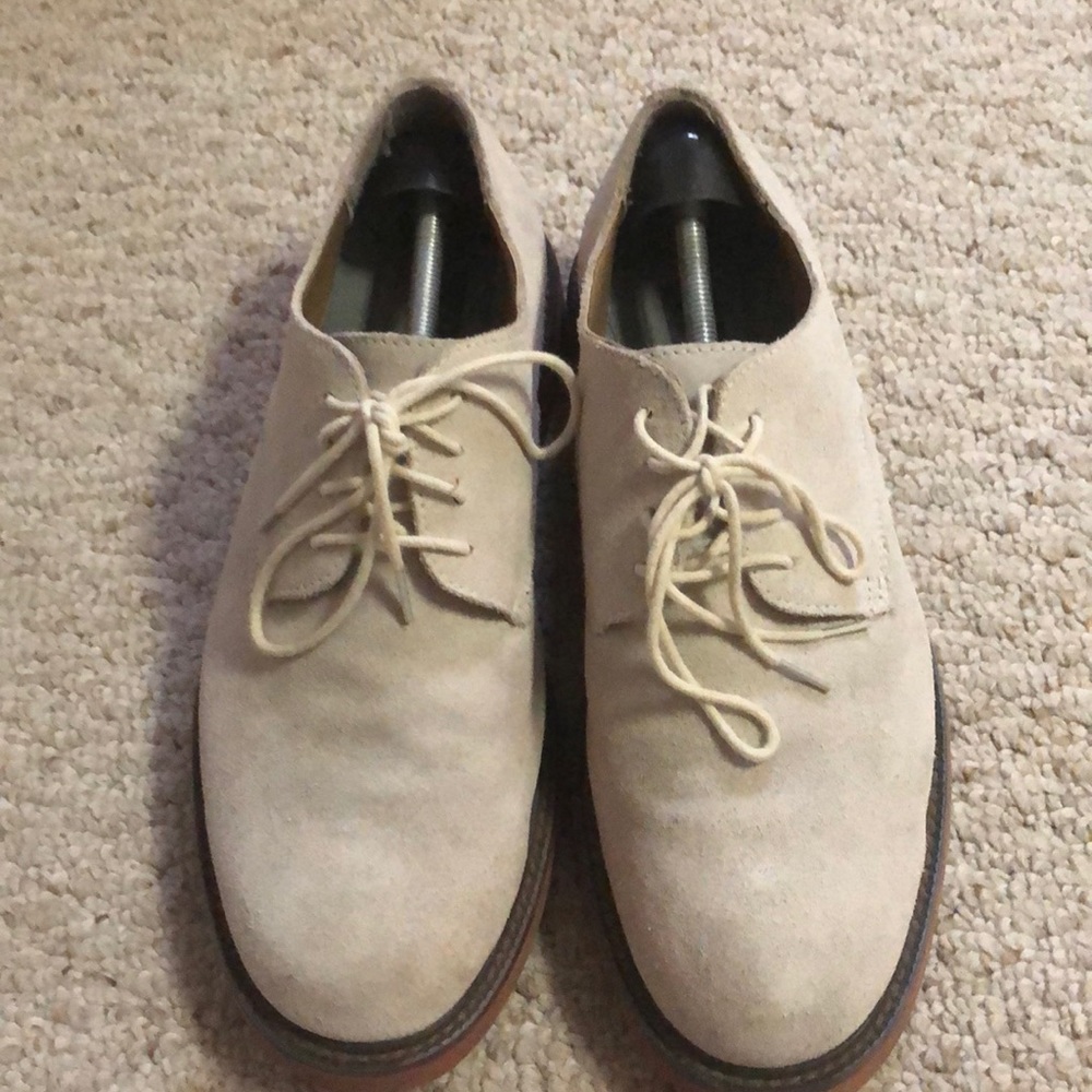 Bass Shepherd White Suede Bucks, Size 9.5